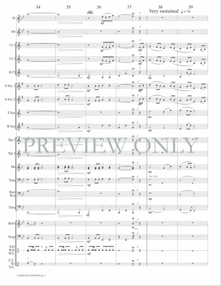 A New Day Dawning Concert Band scores gallery preview page 10