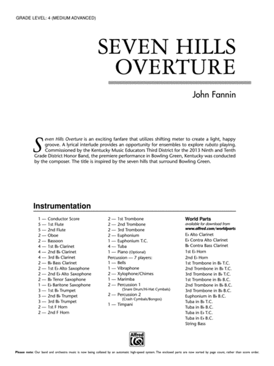 Seven Hills Overture: Score
