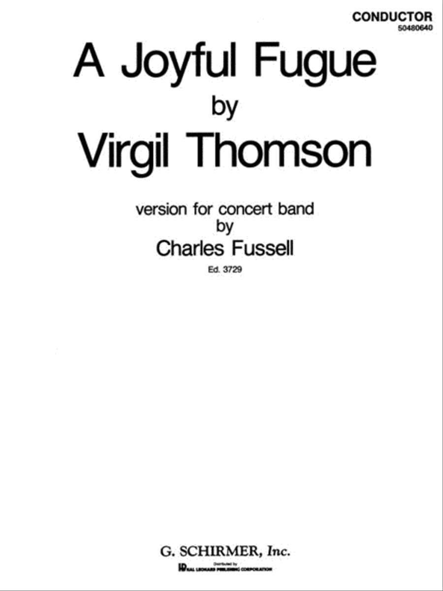 A Joyful Fugue Con Band Score