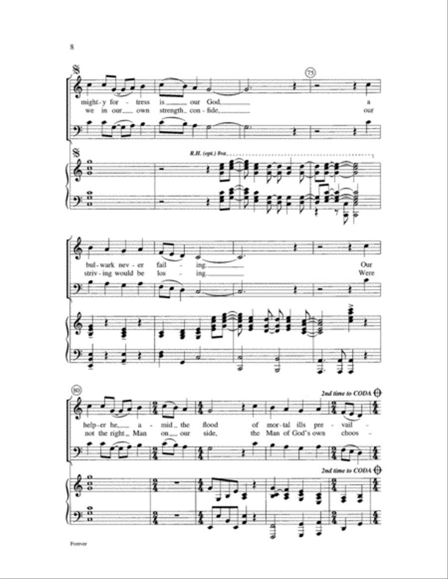 Forever/A Mighty Fortress Is Our God Choir scores gallery preview page 8