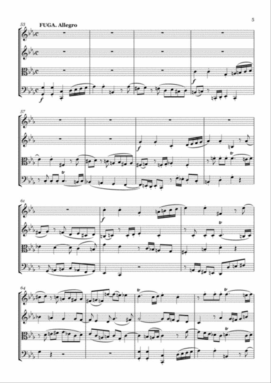 W. A. Mozart - Adagio and Fugue c-moll KV 546 for Strings - score and parts image number null