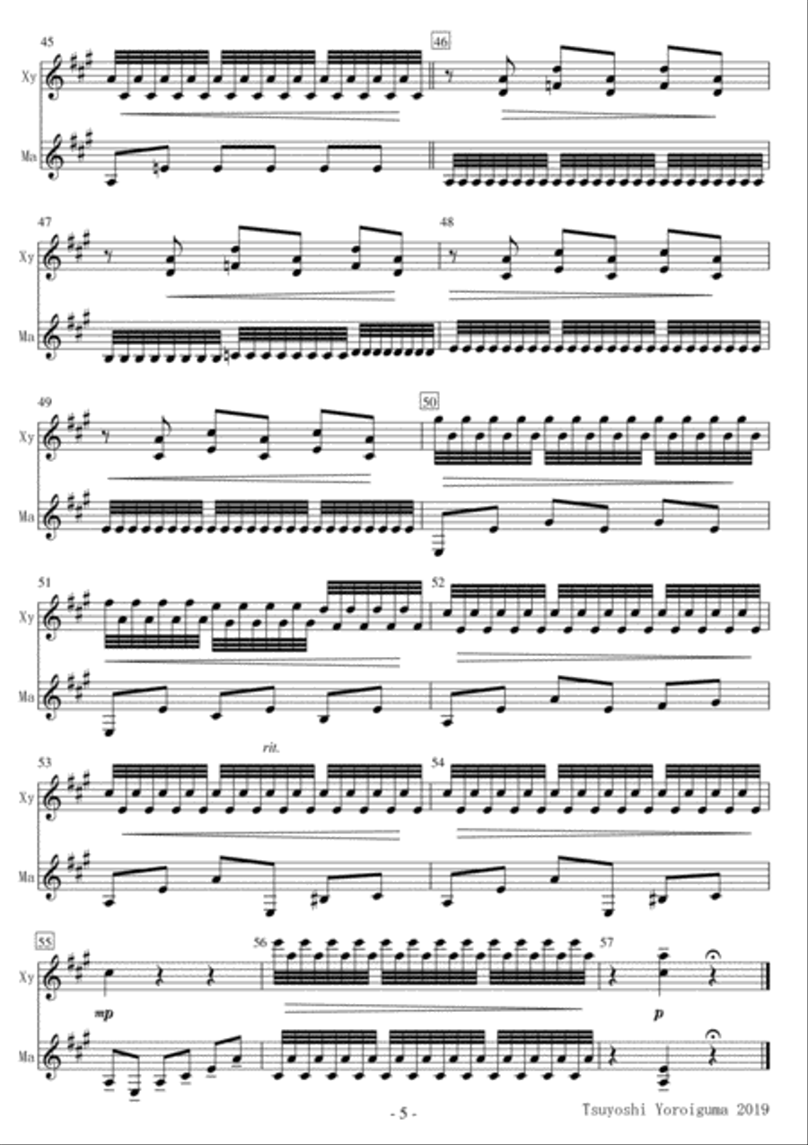 <Mallet Duet> Recuerdos de la Alhambra Percussion Ensemble scores gallery preview page 5