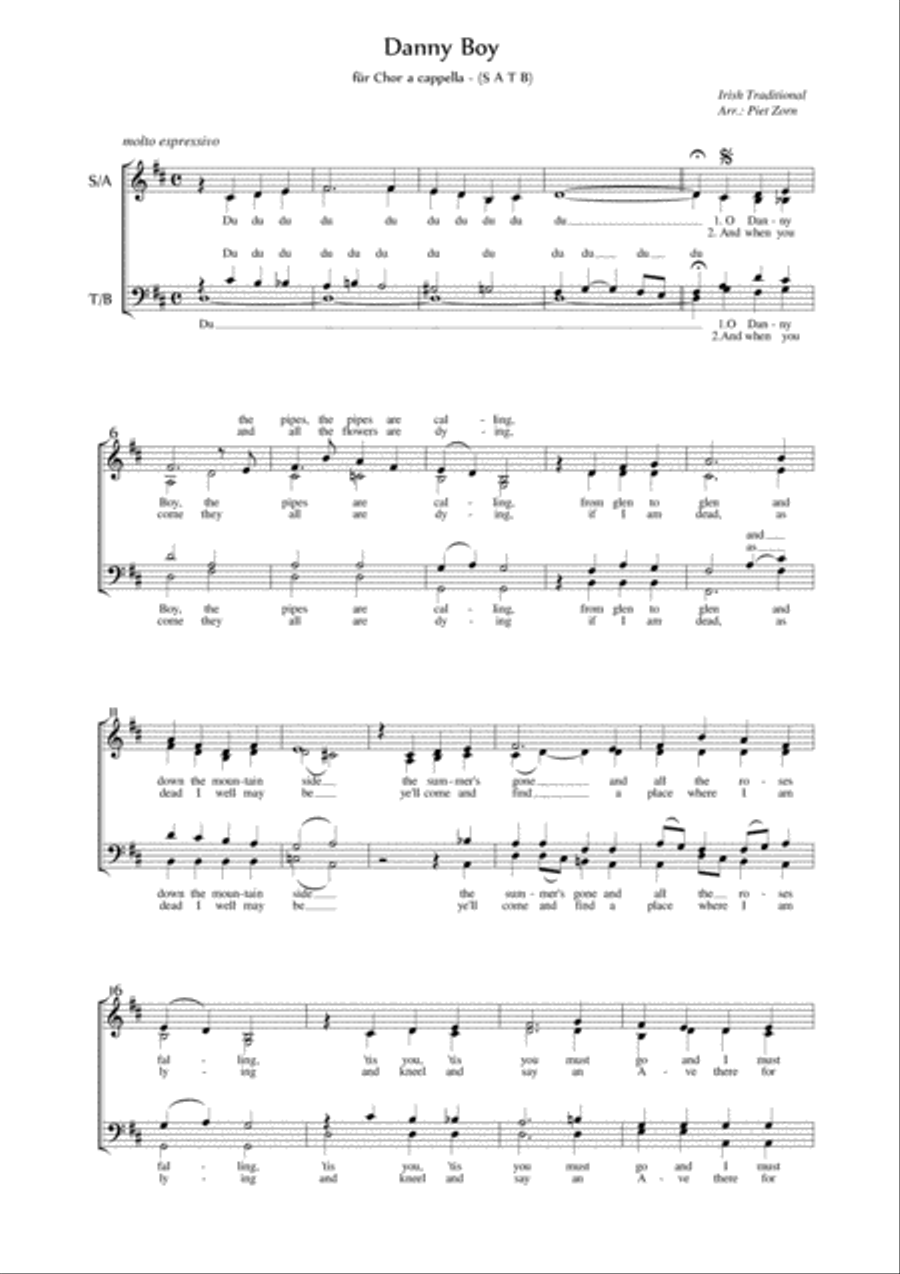 Danny Boy Danny Boy 4-Part scores gallery preview page 1