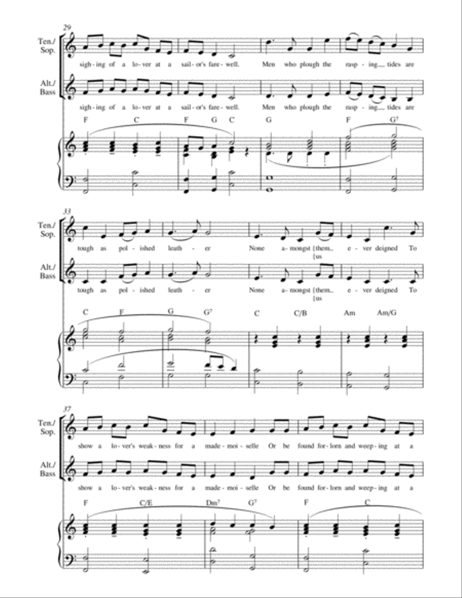 Sailors' Farewell - song from the musical John Paul Jones 4-Part scores gallery preview page 5