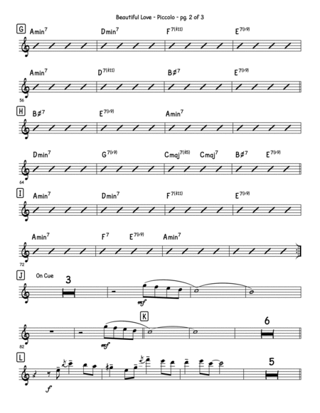 Beautiful Love by Bill Evans - C Instrument - Digital Sheet Music