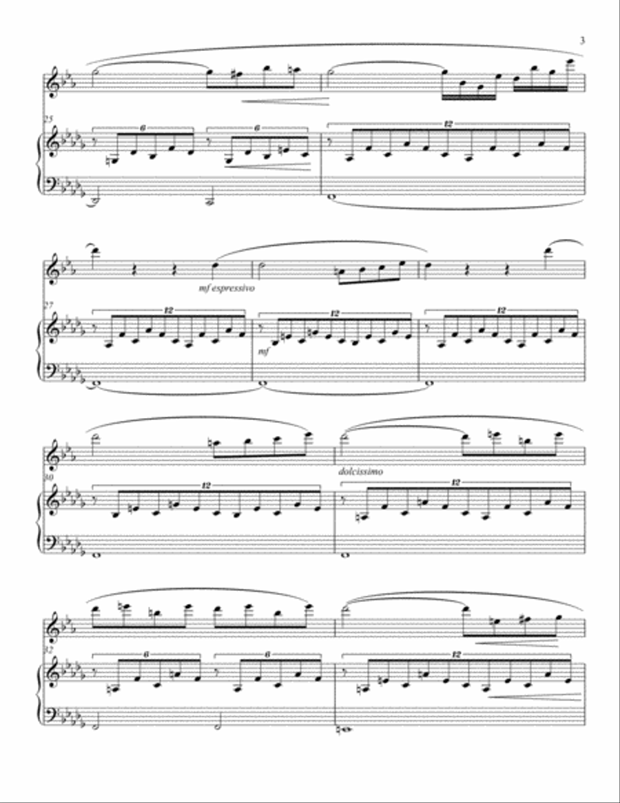 Liszt - Consolation No. 3 in D flat; transcribed for Bb clarinet and piano B-Flat Clarinet scores gallery preview page 3