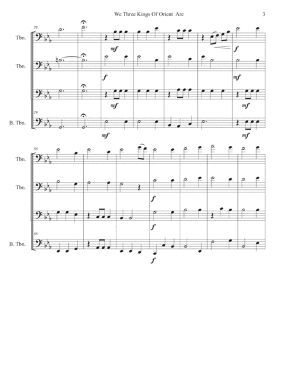 We Three Kings of Orient Are Brass Ensemble scores gallery preview page 4