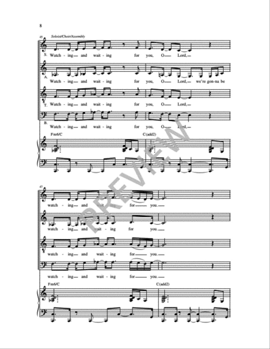 Emmanuel, Come to Set Us Free 4-Part scores gallery preview page 12