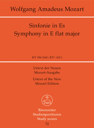 Book cover for Symphony, No. 26 E flat major, KV 184(166a)