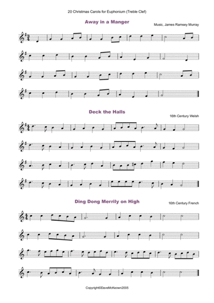20 Favourite Christmas Carols for solo Euphonium and Piano image number null