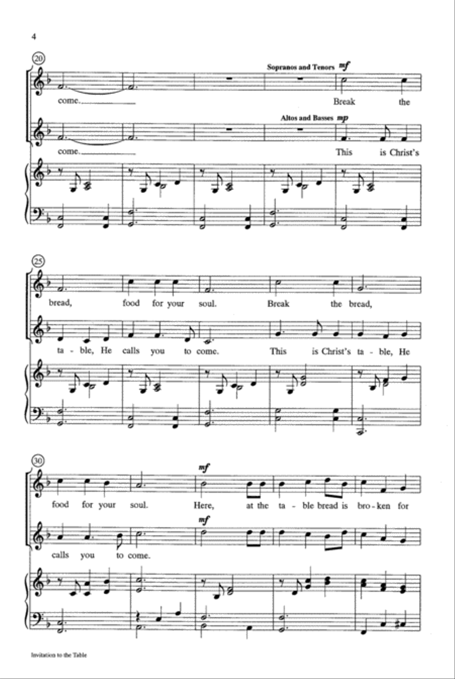 Invitation to the Table Invitation to the Table 2-Part scores gallery preview page 3