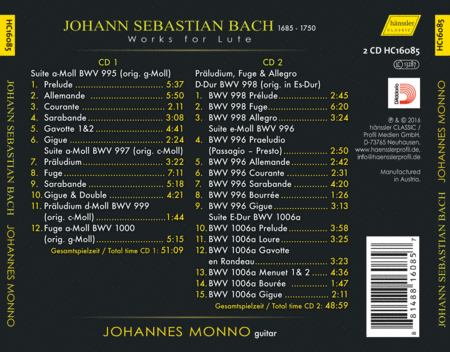 Johann Sebastian Bach: Works for Lute