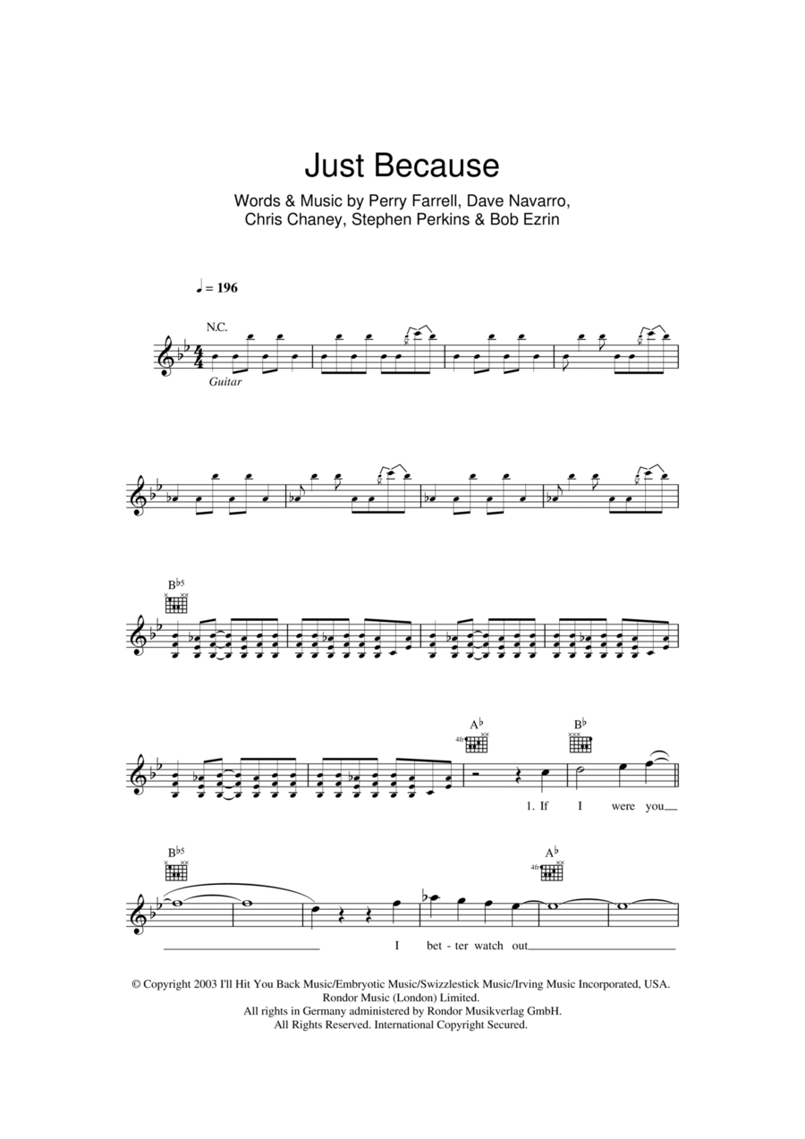 Just Because Piano scores gallery preview page 1