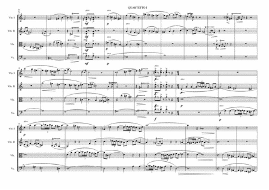 String Quartet no.1 - Second Movement (score) String Quartet scores gallery preview page 2