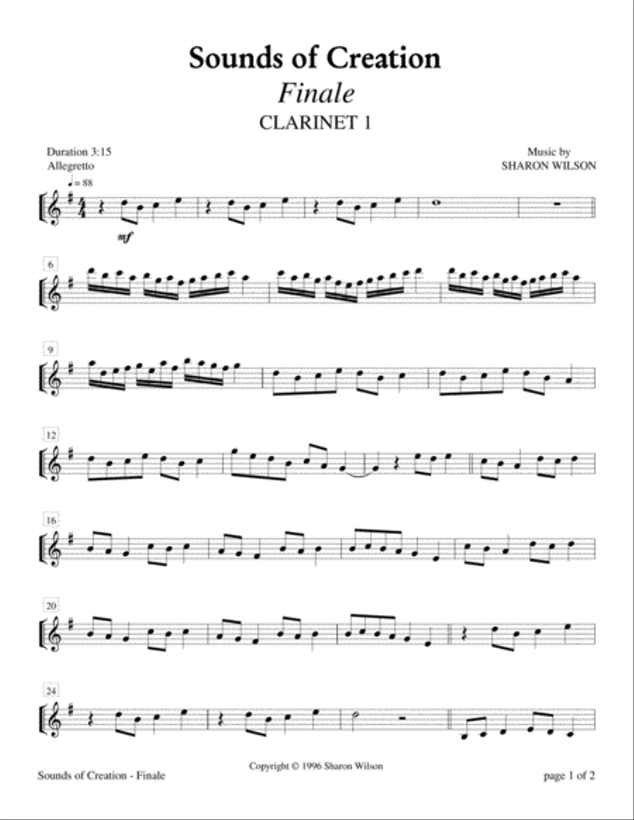 Sounds of Creation: Finale (Violin and/or B-flat Clarinet Duet with Piano Accompaniment) Clarinet Duet scores gallery preview page 4