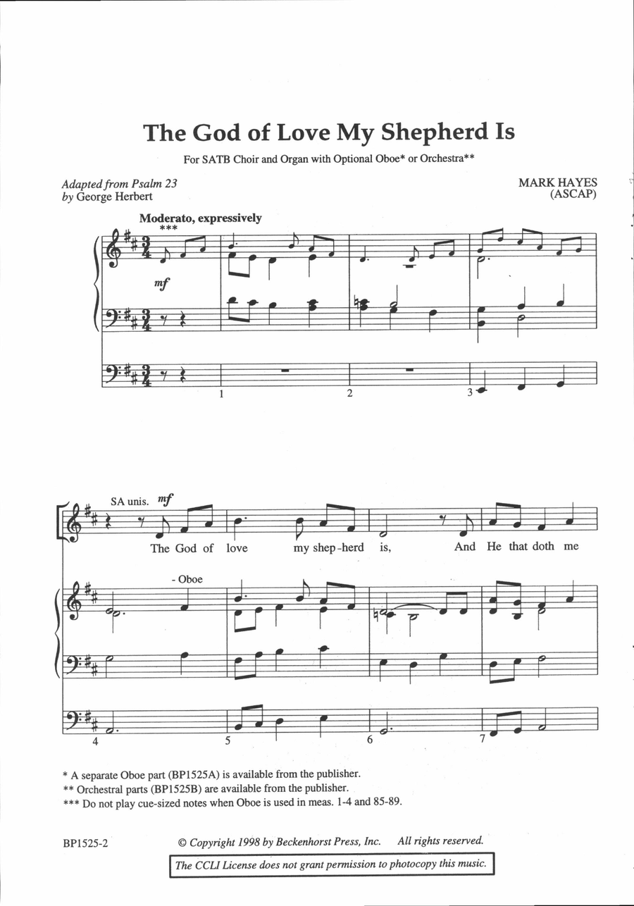 The God of Love My Shepherd Is 4-Part scores gallery preview page 2