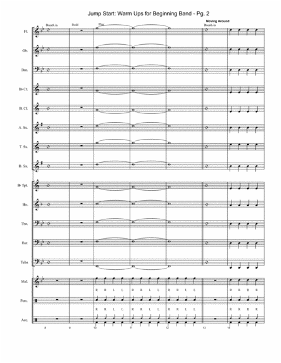 Jump Start Warm Ups for Beginning Band Concert Band scores gallery preview page 3