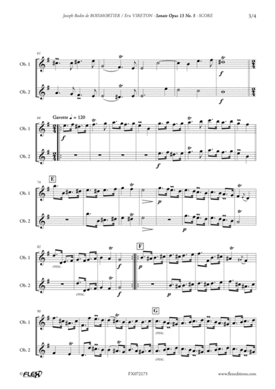 Sonata Opus 13 No. 5 Sonata Opus 13 No. 5 Woodwind Duet scores gallery preview page 4
