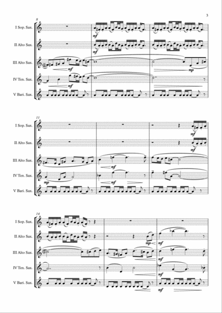 Bugler's Dream (Olympic Fanfare) Saxophone Quintet scores gallery preview page 4