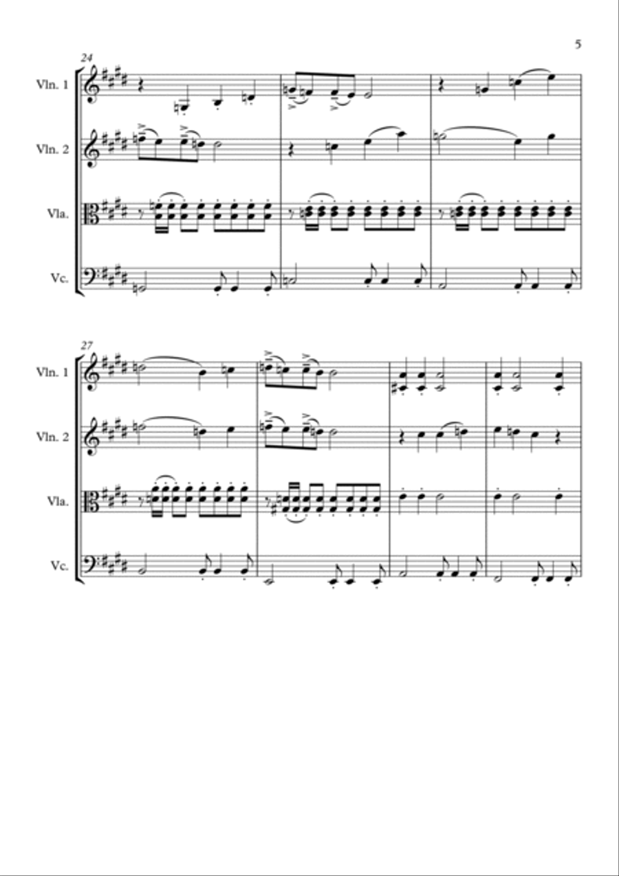 Uptown Girl Uptown Girl String Quartet scores gallery preview page 5