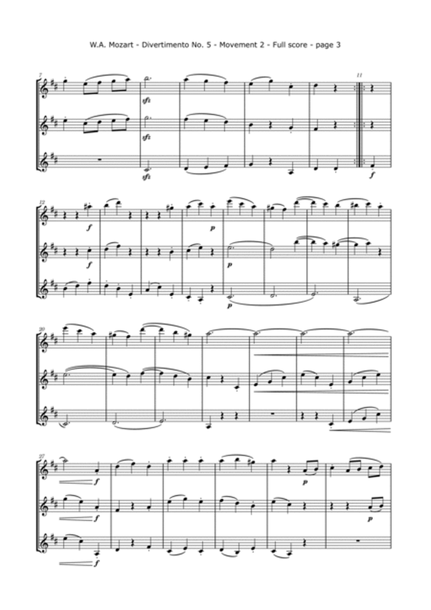 Mozart, W.A. - Divertimento No. 5, Kv. 229 for 3 Violins image number null