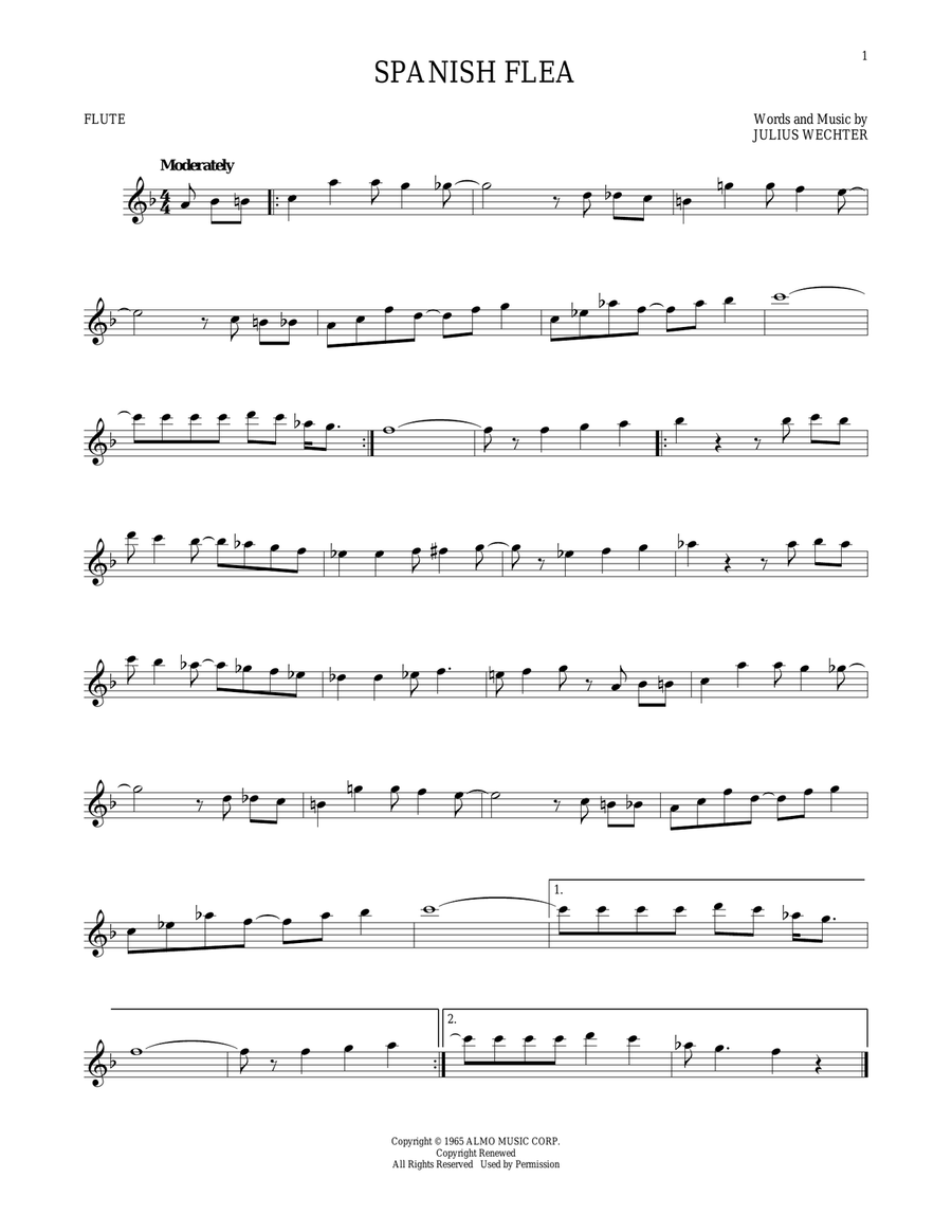 Spanish Flea Spanish Flea Flute Solo scores gallery preview page 1