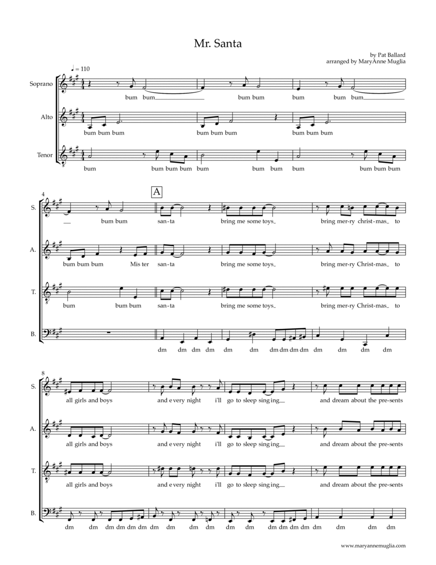 Mr Santa Mr Santa 4-Part scores gallery preview page 1