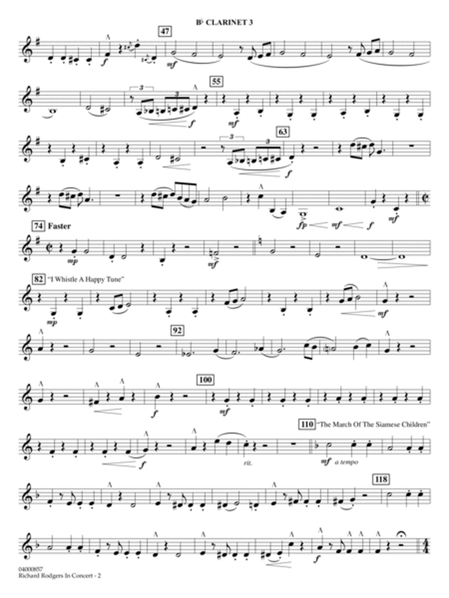 Richard Rodgers in Concert (Medley) (arr. Mac Huff, Paul Murtha) - Bb Clarinet 3