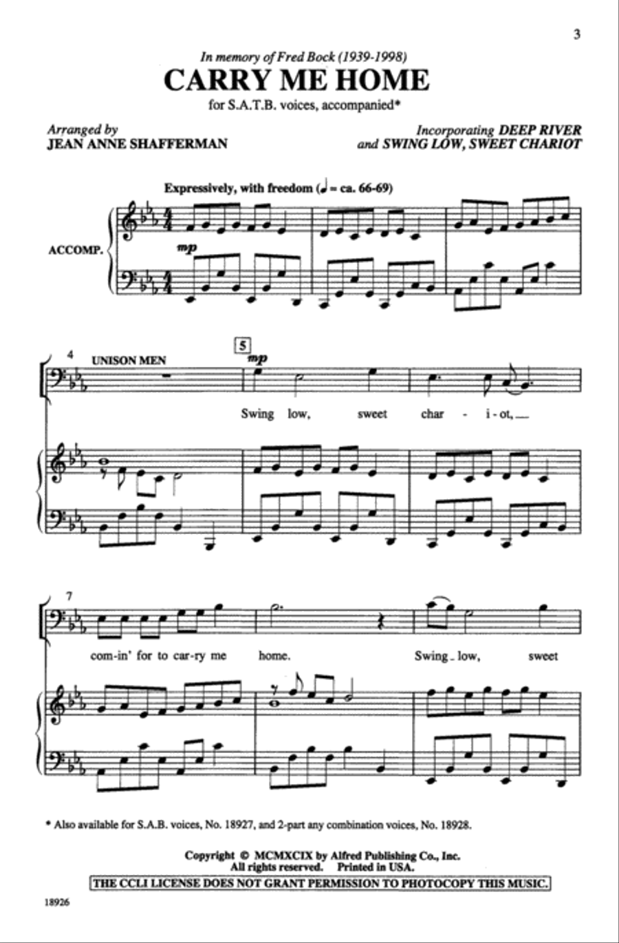 Carry Me Home Choir scores gallery preview page 2