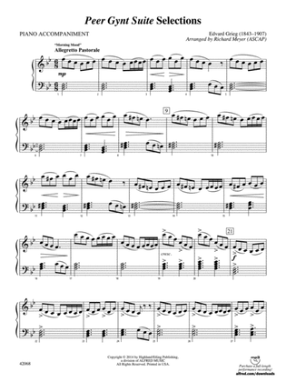 Peer Gynt Suite Selections: Piano Accompaniment