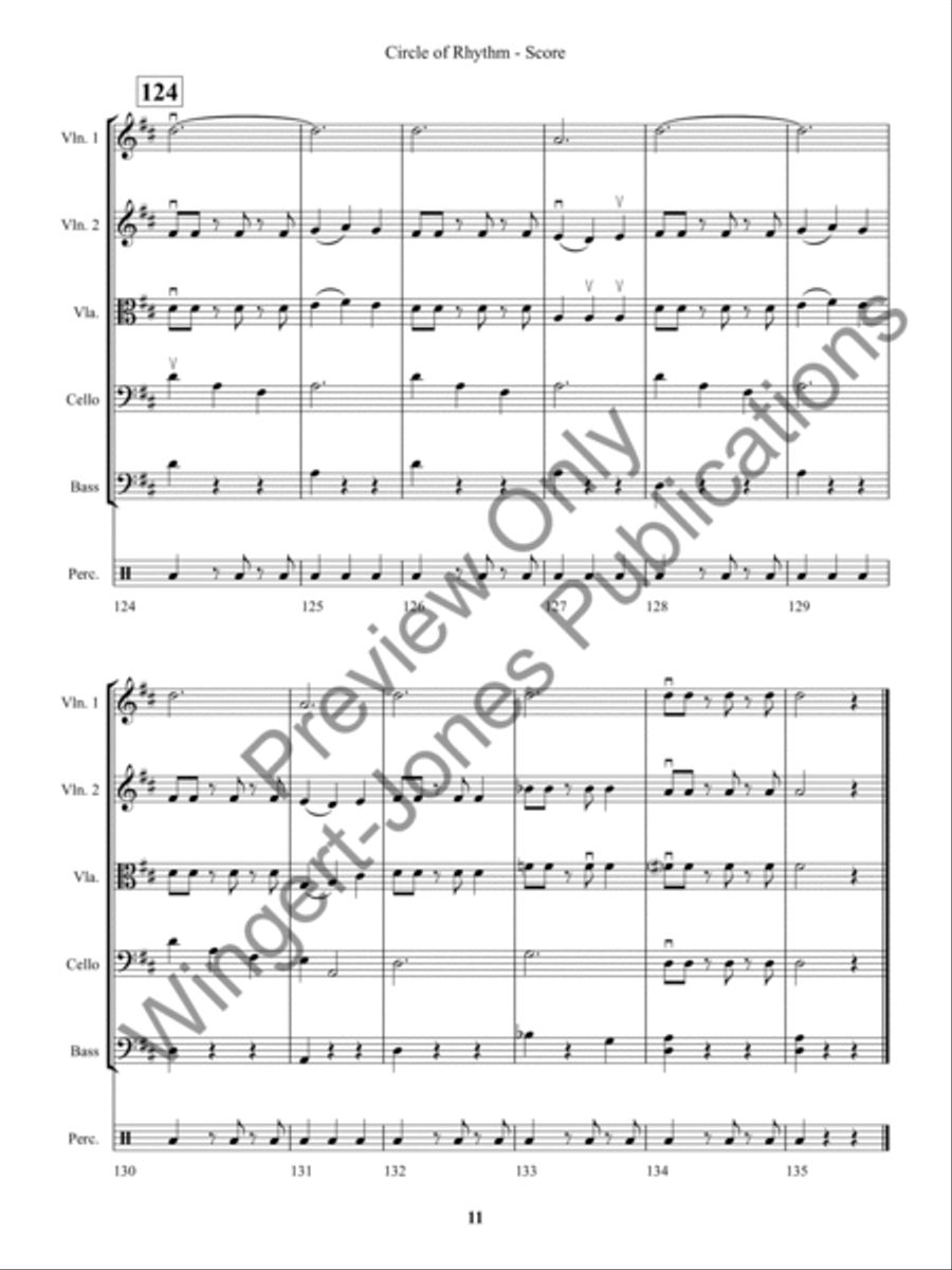 Circle of Rhythm (Score) String Orchestra scores gallery preview page 14