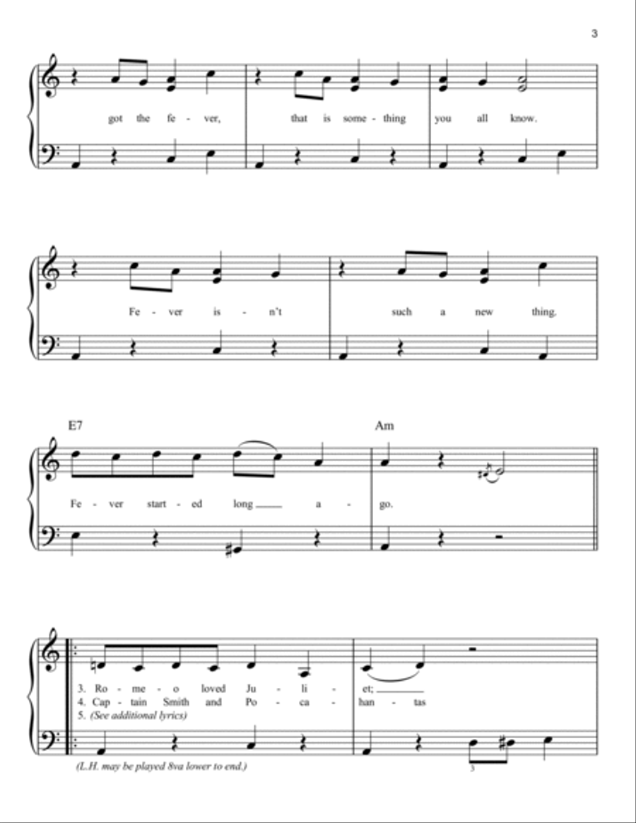 Fever Easy Piano scores gallery preview page 3