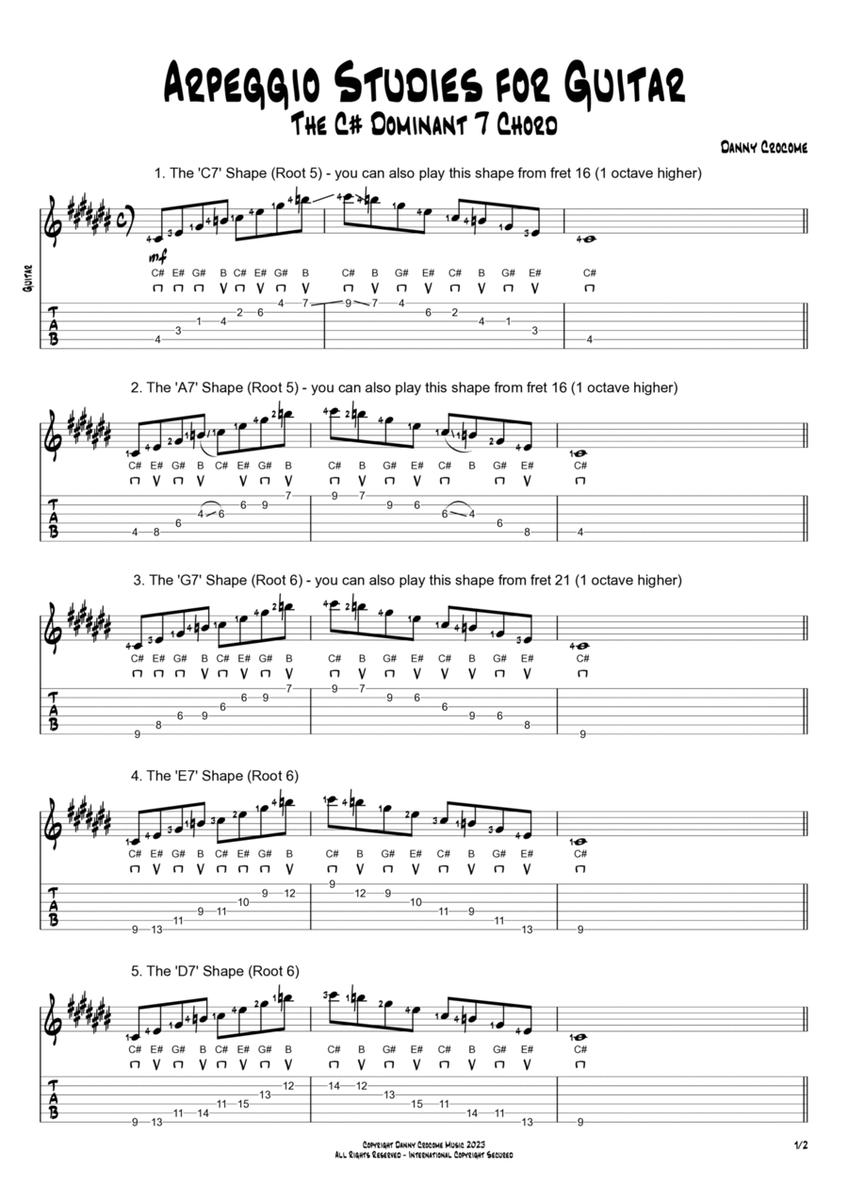 Arpeggio Studies for Guitar - The C# Dominant 7 Chord image number null