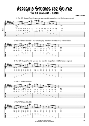 Arpeggio Studies for Guitar - The C# Dominant 7 Chord