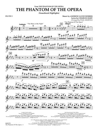 The Phantom Of The Opera (Soundtrack Highlights) (arr. Paul Murtha) - Flute 2