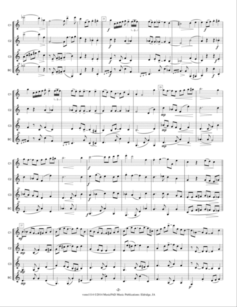 Solace -A Mexican Serenade by Scott Joplin (arranged for clarinet quartet) Clarinet Quartet scores gallery preview page 2