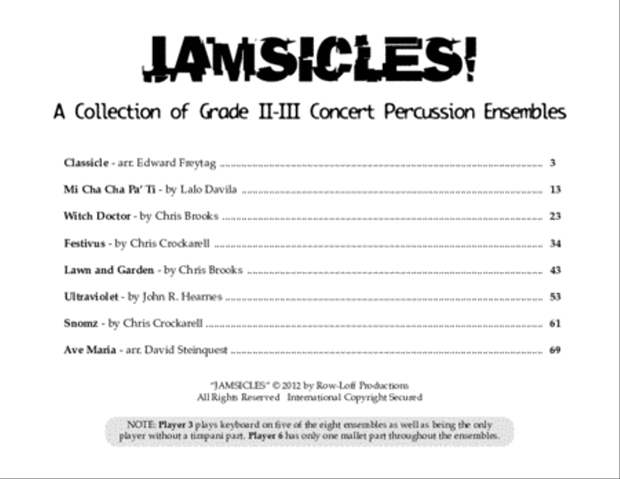 Jamsicles Percussion Ensemble scores gallery preview page 2