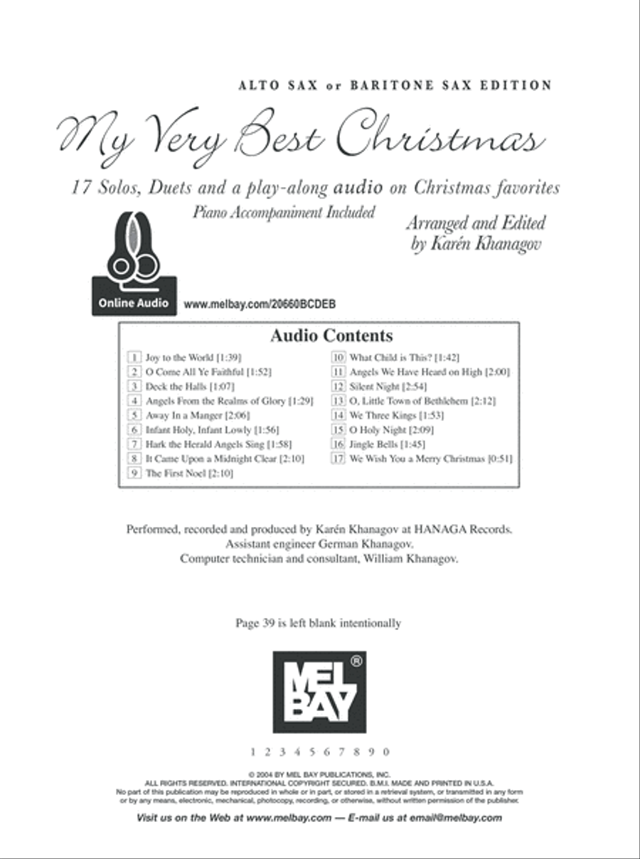My Very Best Christmas, Alto Sax and Baritone Sax Edition Baritone Saxophone scores gallery preview page 2