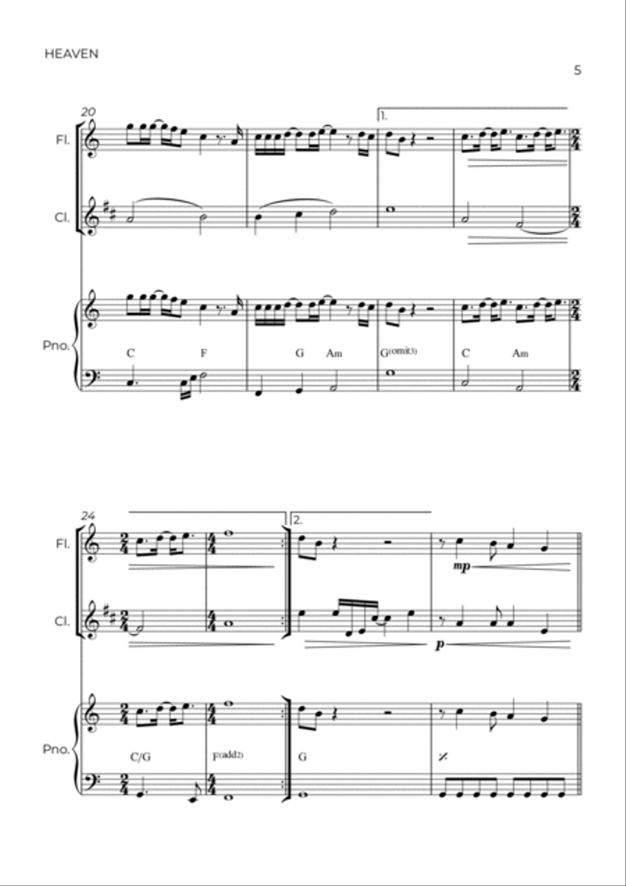 Heaven Woodwind Duet scores gallery preview page 5