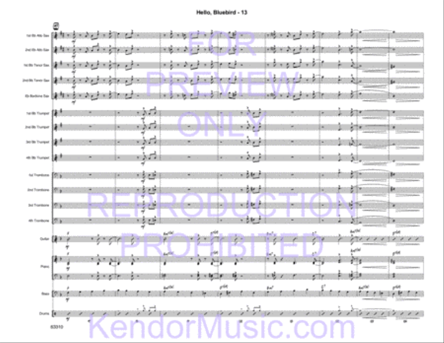 Hello, Bluebird (based on the chord changes to 'Bye Bye Blackbird' by Ray Henderson) image number null