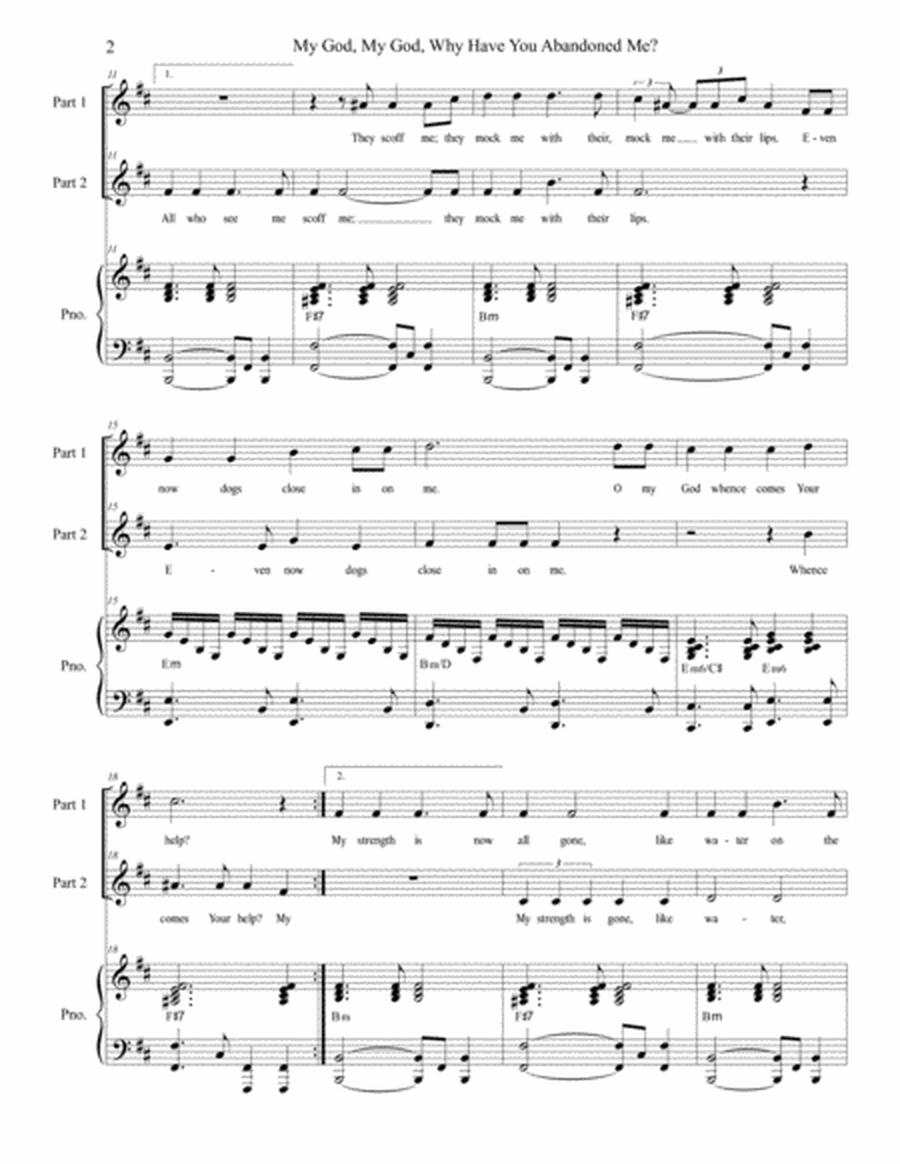 My God, My God, Why Have You Abandoned Me? (for 2-part choir) image number null