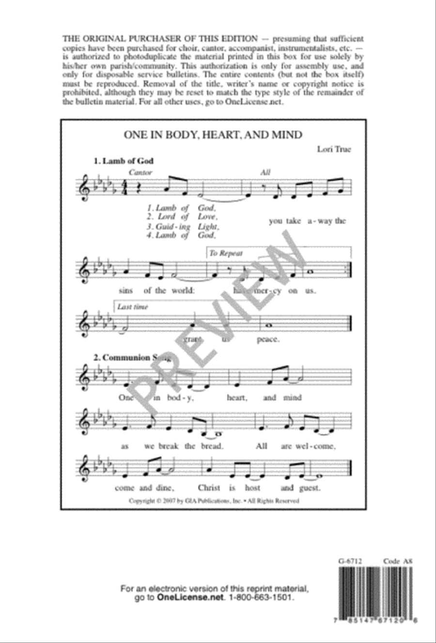 One in Body, Heart, and Mind 3-Part scores gallery preview page 8