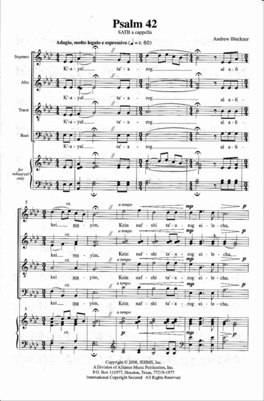 Psalm 42 4-Part scores gallery preview page 2