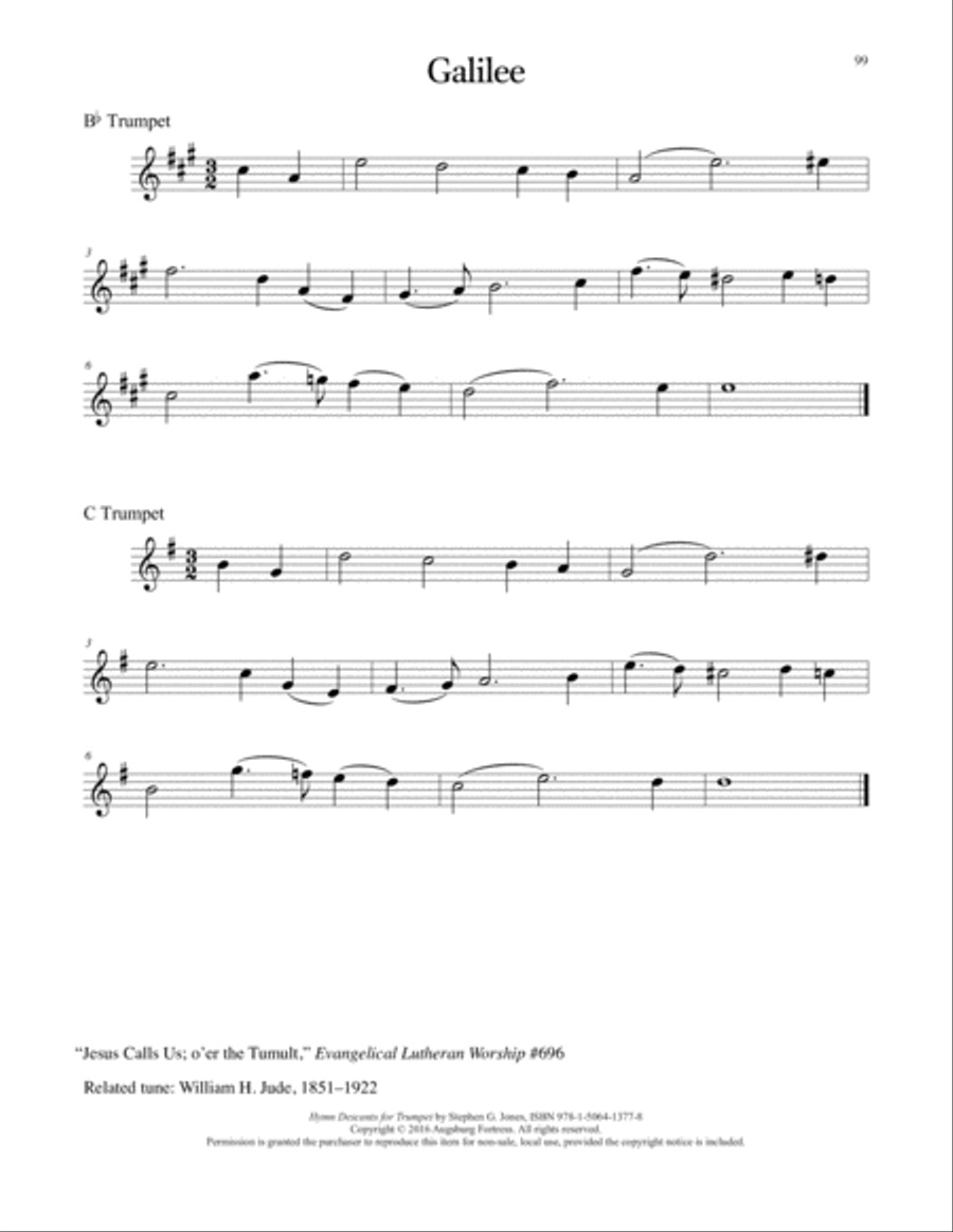 Hymn Descants for Trumpet C Trumpet scores gallery preview page 100