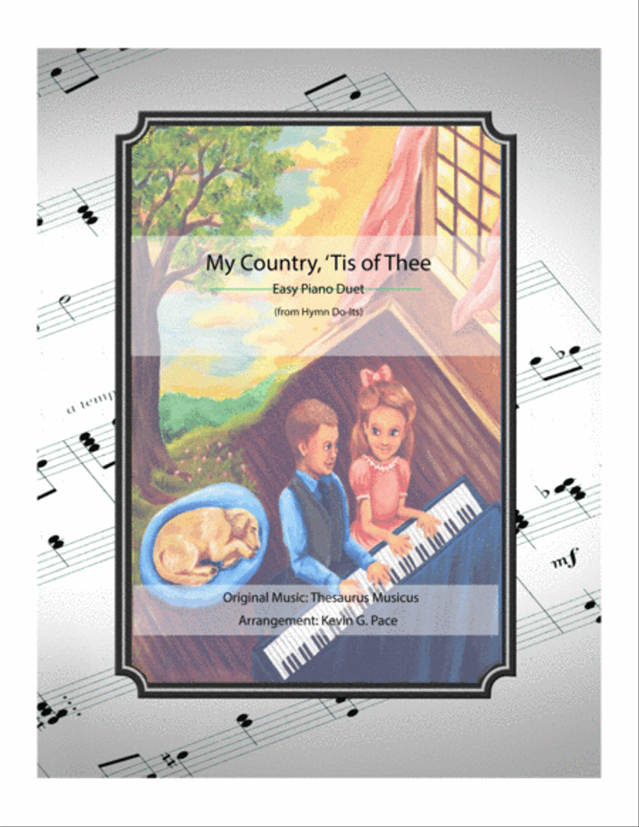 My Country, 'Tis of Thee - easy piano duet Easy Piano scores gallery preview page 1