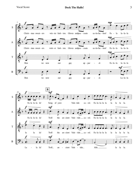 Deck The Halls (SATB) image number null