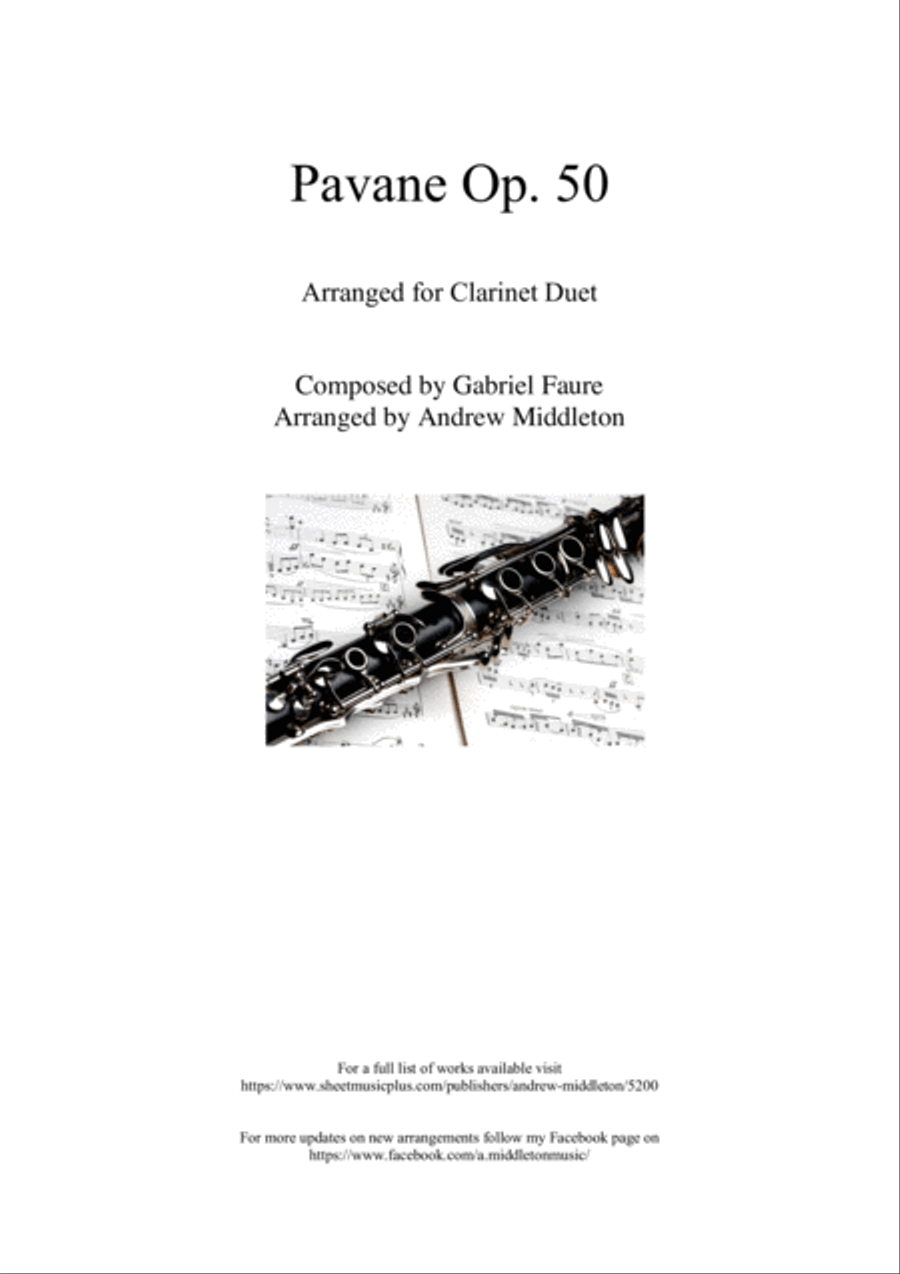 Pavane Op. 50 arranged for Clarinet Duet Clarinet Duet scores gallery preview page 1