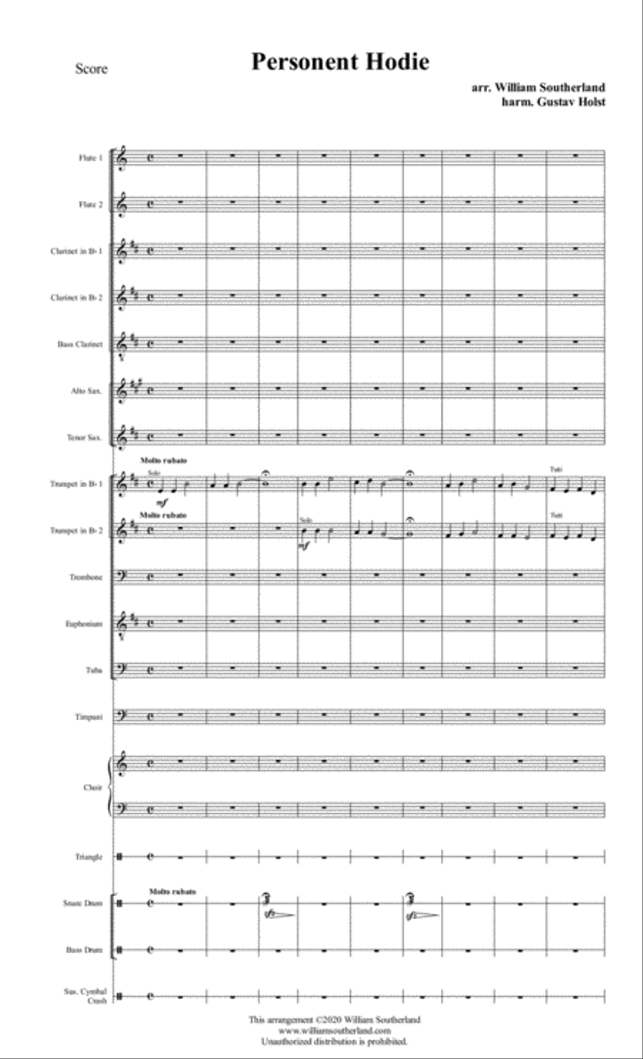 Personent Hodie 3-Part scores gallery preview page 1