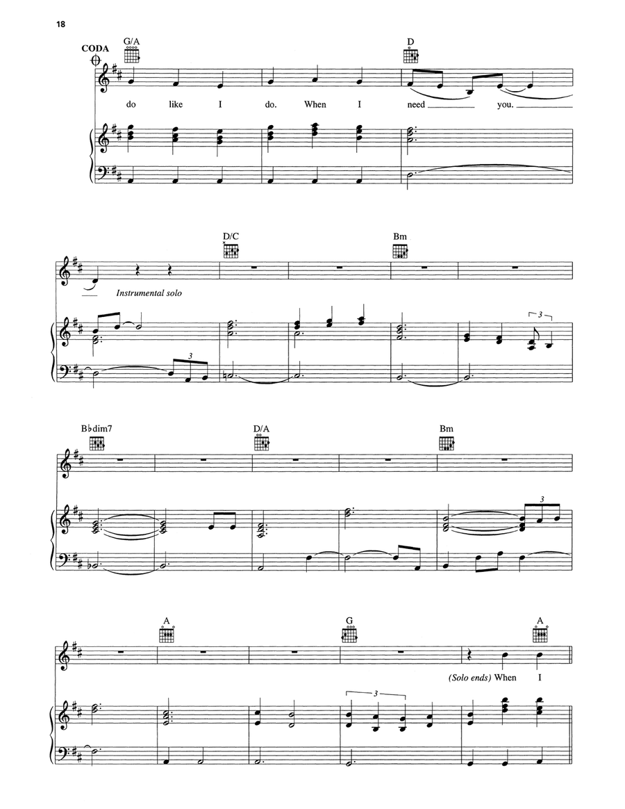 When I Need You Piano, Vocal, Guitar scores gallery preview page 4