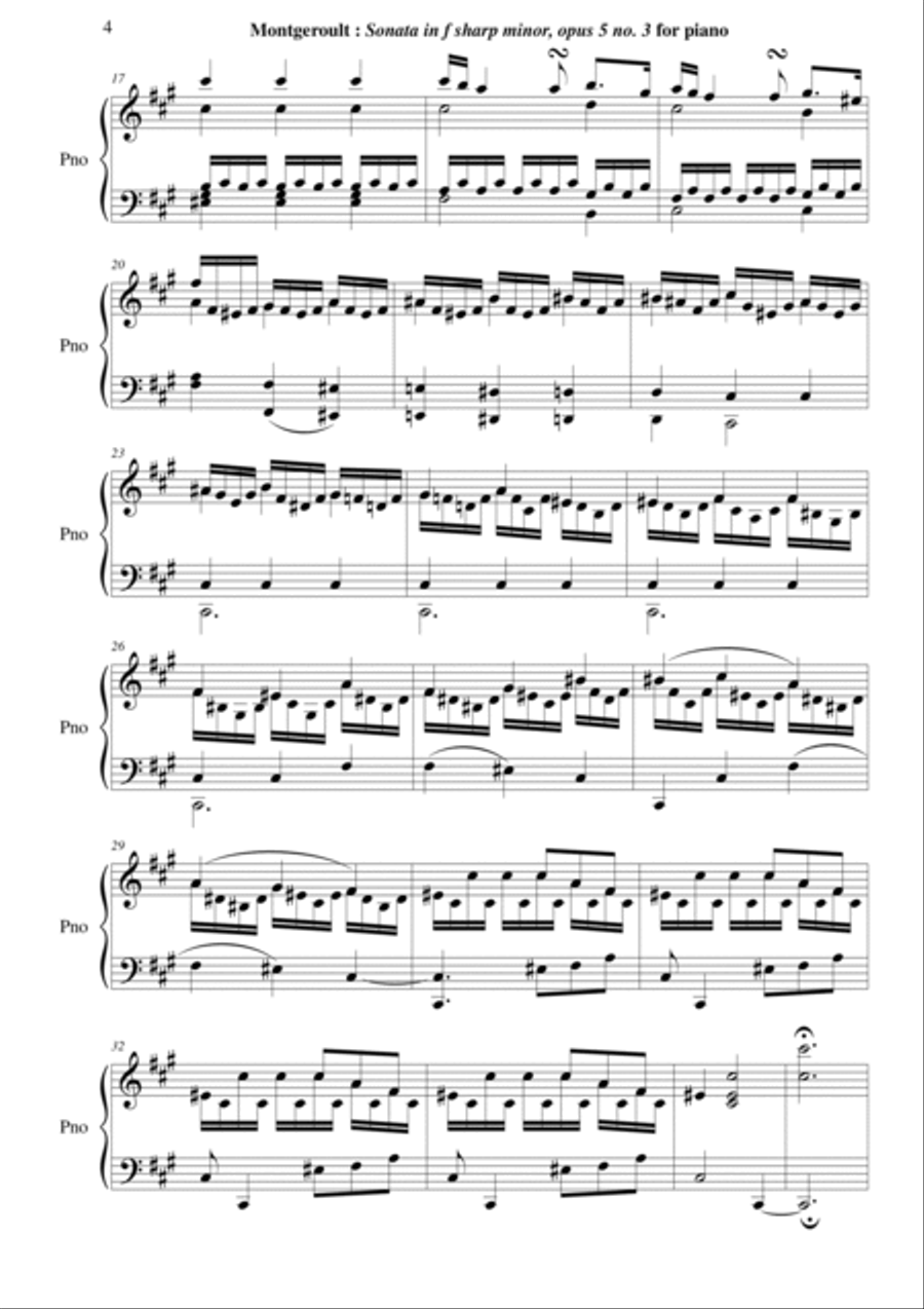 Hélène de Montgeroult: Sonata in f-sharp minor, Opus 5 no. 3 Piano Solo scores gallery preview page 4